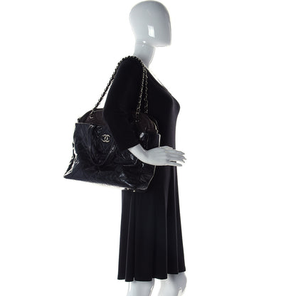 Chanel Glazed Calfskin Lambskin Portobello Tote Black 2 of 11