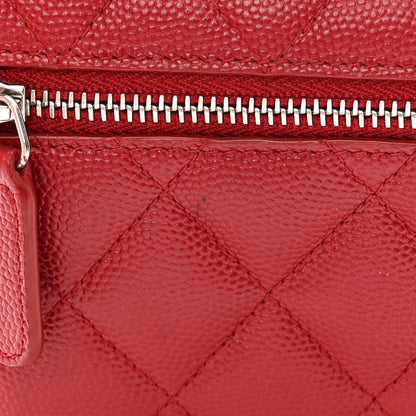 Chanel Caviar Quilted Compact Flap Wallet Dark Red 12 of 13