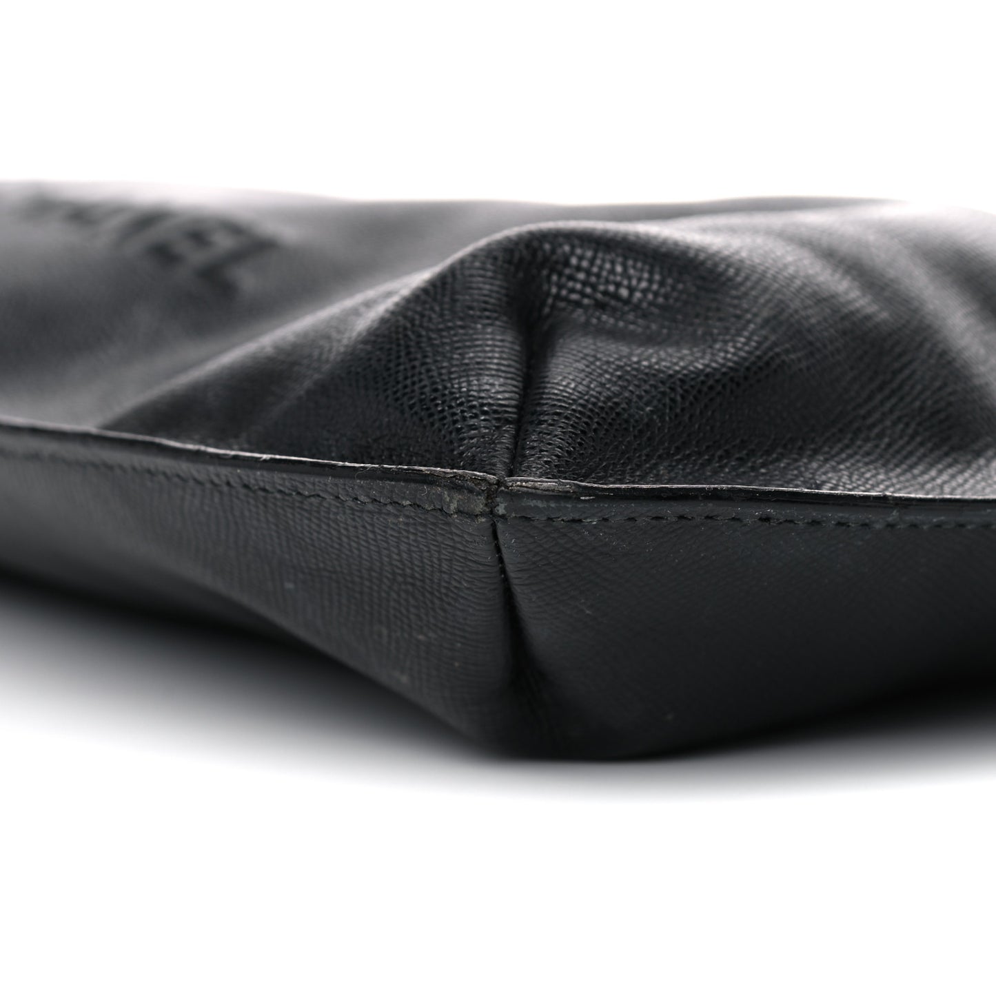 Grained Calfskin Shopping Tote Black
