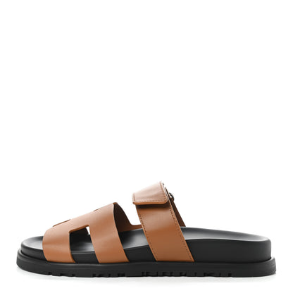 Hermes Calfskin Womens Chypre Sandals 36 Naturel 1 of 8