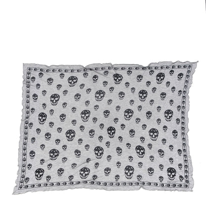 Alexander McQueen Modal Skull Scarf Grey Black 3 of 4