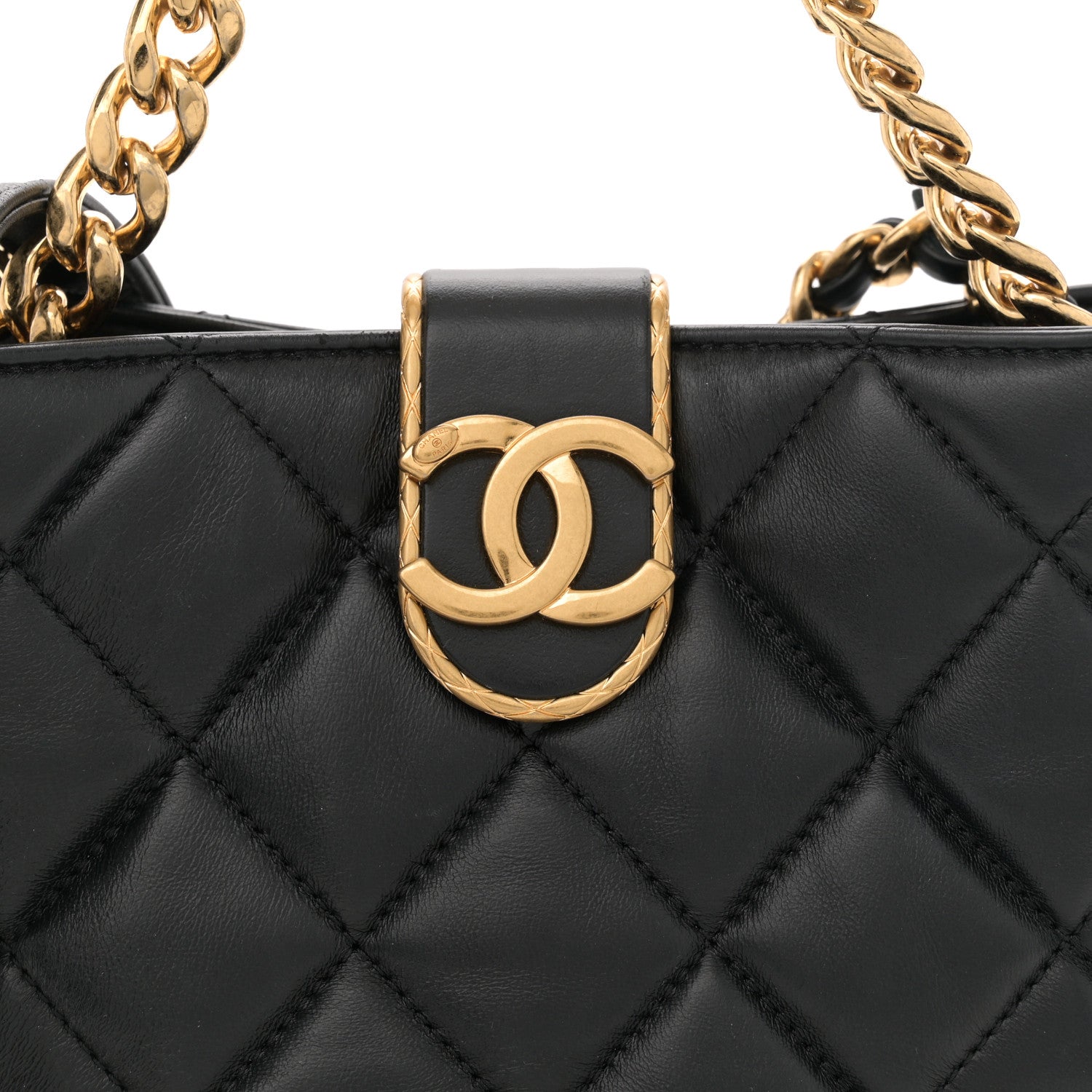 Chanel Lambskin Quilted Small Chain Hobo Black 8 of 10