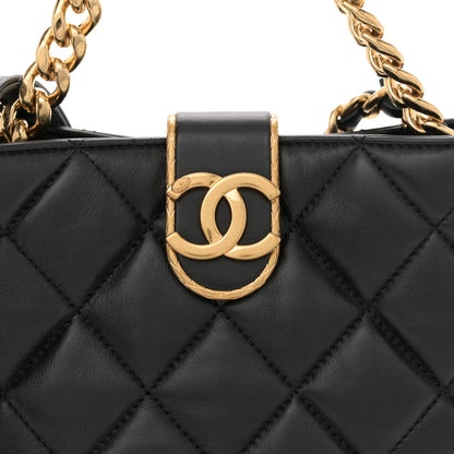 Chanel Lambskin Quilted Small Chain Hobo Black 8 of 10