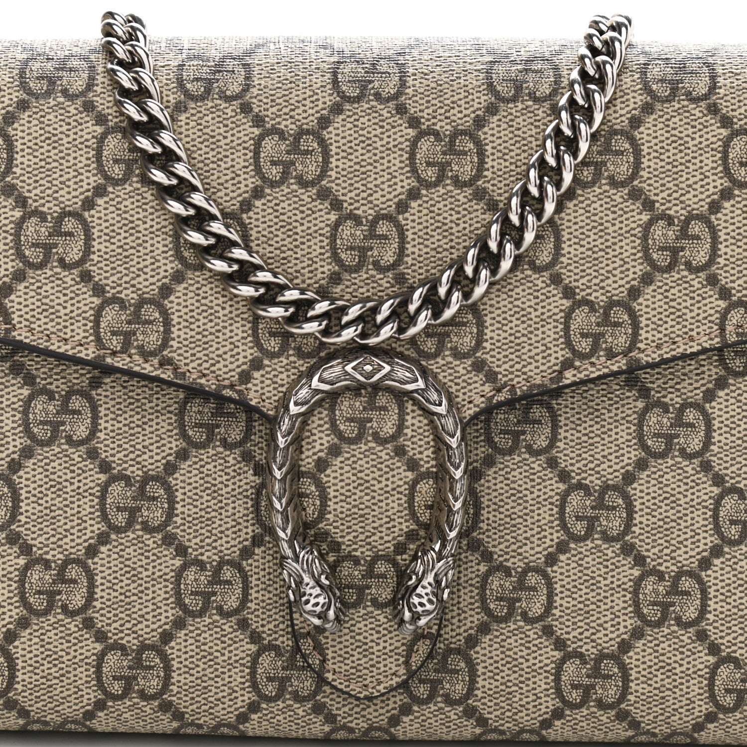 Gucci GG Supreme Monogram Mini Dionysus Chain Wallet Beige Taupe 8 of 11