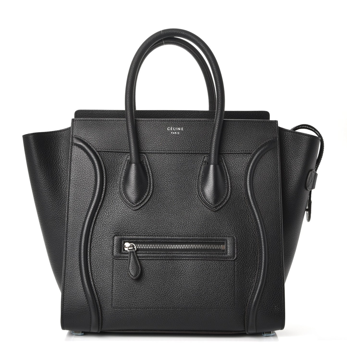 Drummed Calfskin Mini Luggage Black