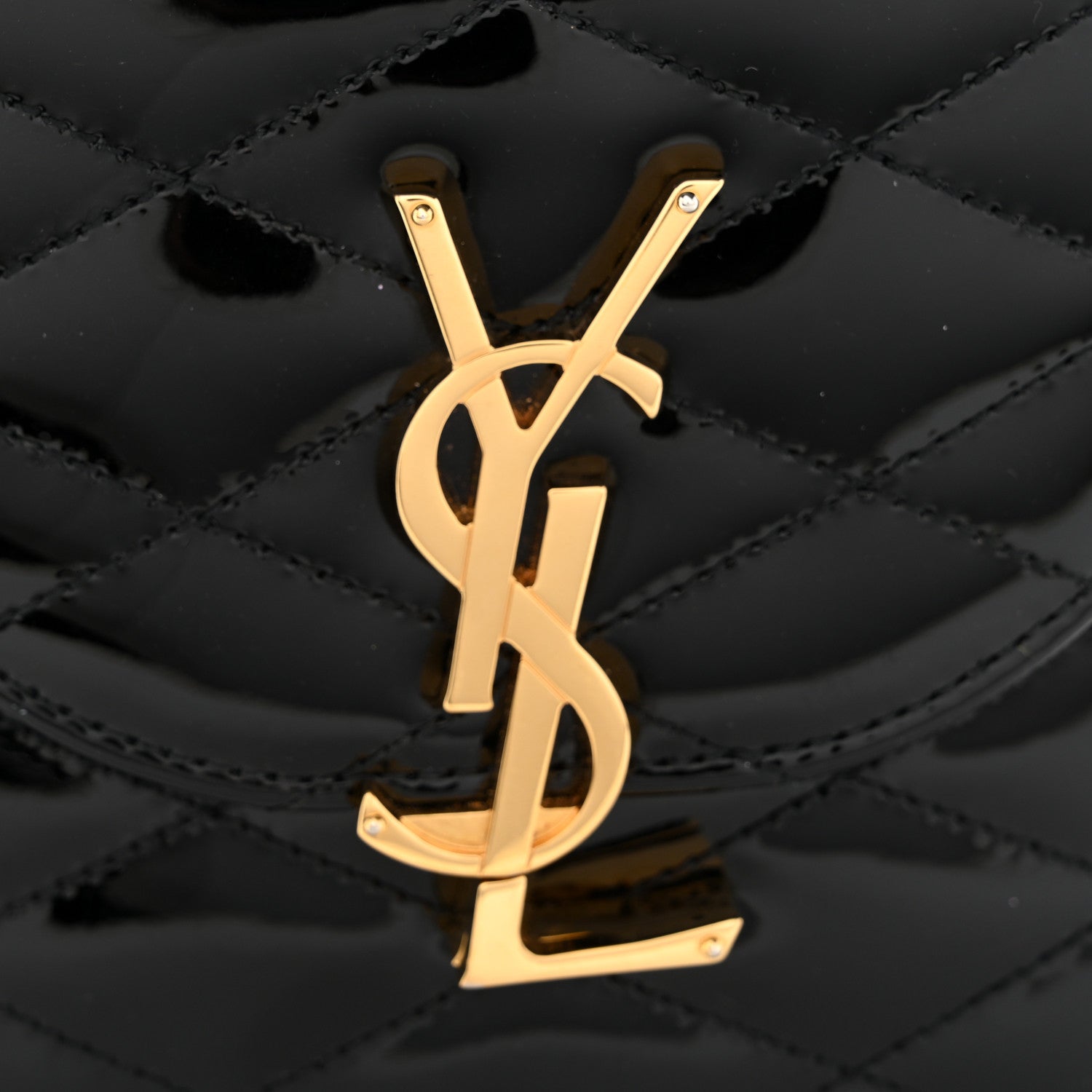 Saint Laurent Patent Matelasse Monogram June Box Bag Black 7 of 9