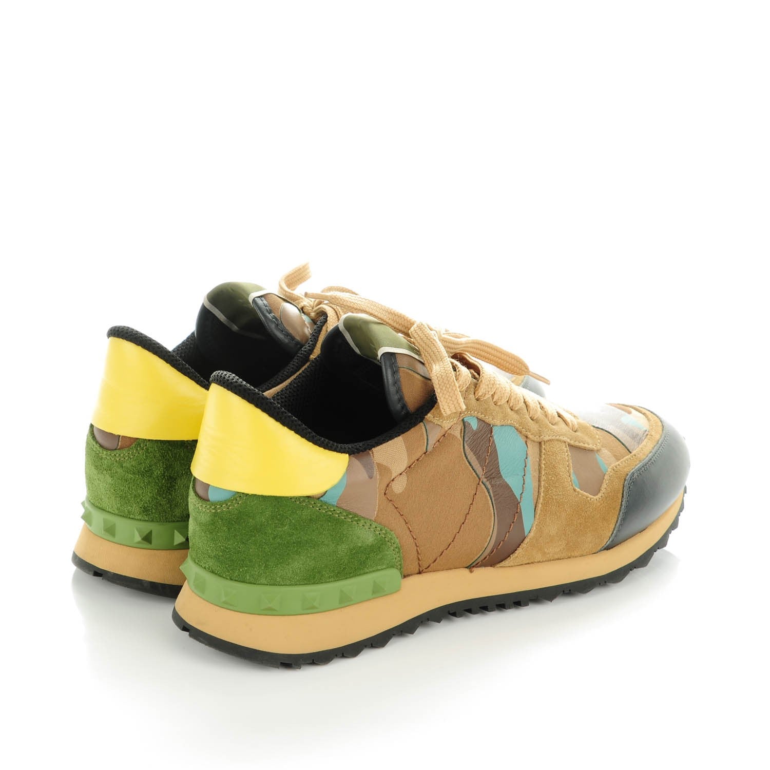 Valentino Garavani Nappa Suede Camouflage Womens Rockrunner Sneakers 41 Multicolor 4 of 7