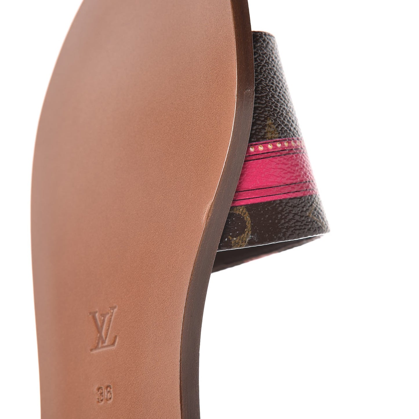 Patent Monogram Lock It Flat Mule 36 Cacao