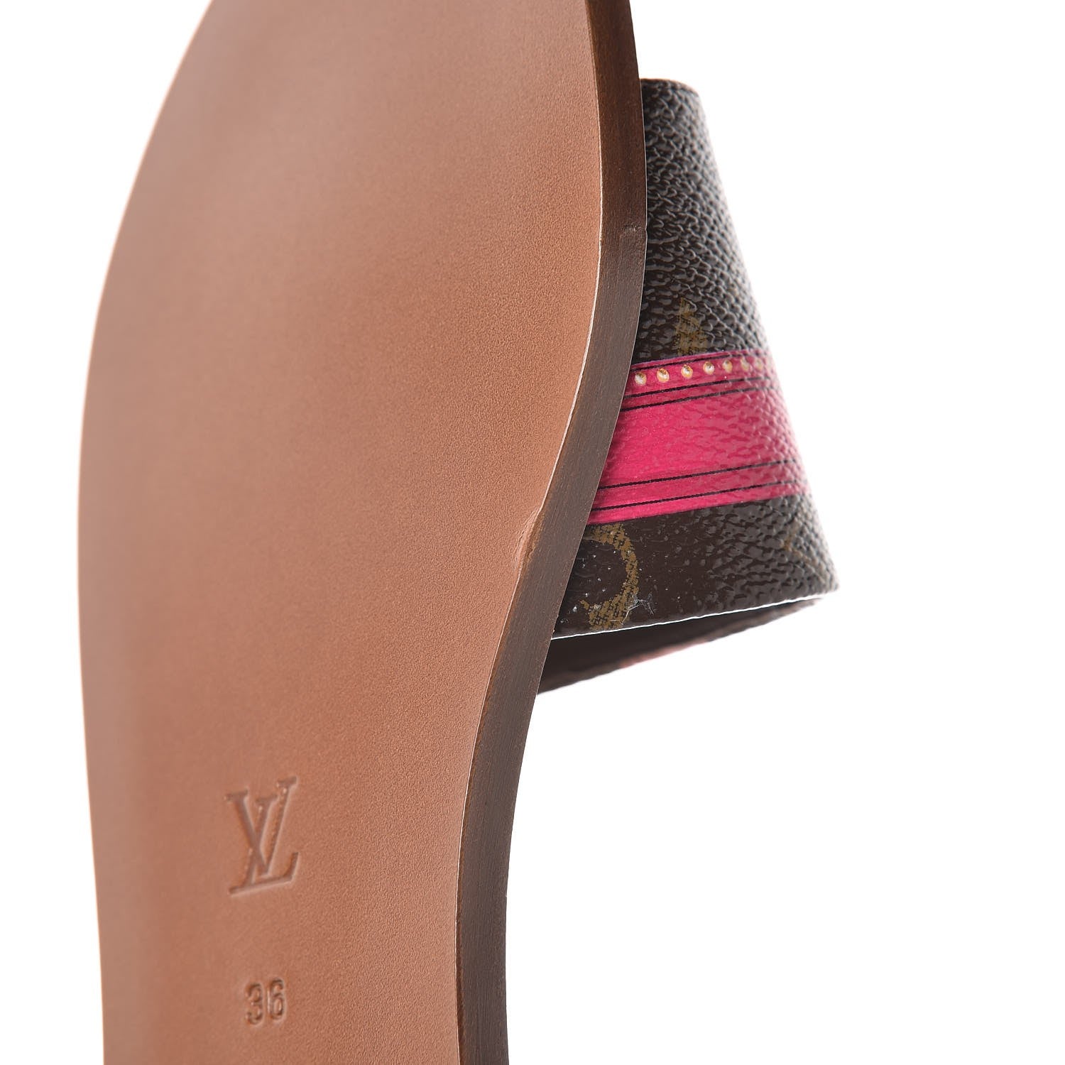 Louis Vuitton Patent Monogram Lock It Flat Mule 36 Cacao 9 of 10