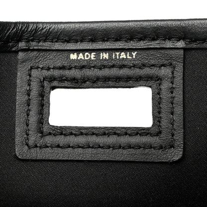 Fendi Glazed Fabric Vitello Century FF 1974 Stamp Patch Mini Peekaboo Defender Cover Mogano Panna Black 8 of 8