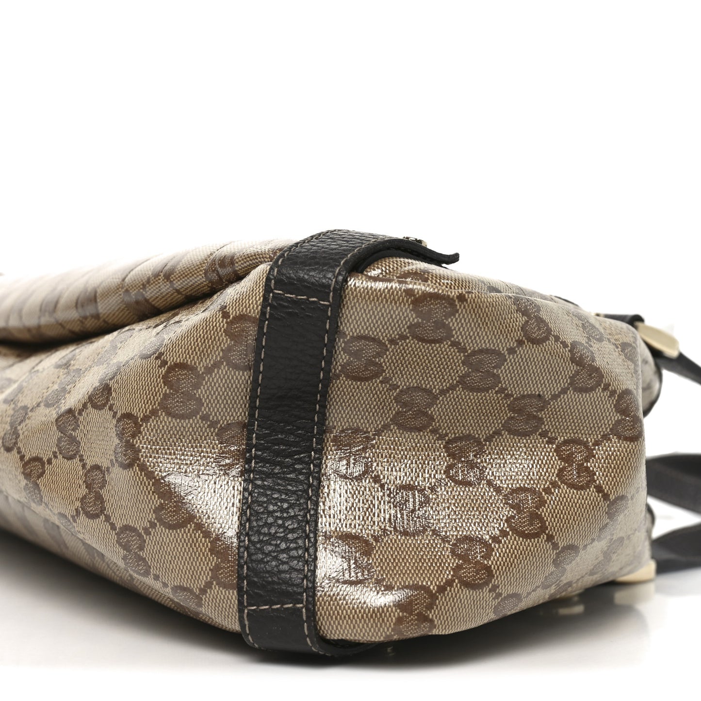Crystal Monogram Medium Abbey Shoulder Bag Dark Brown