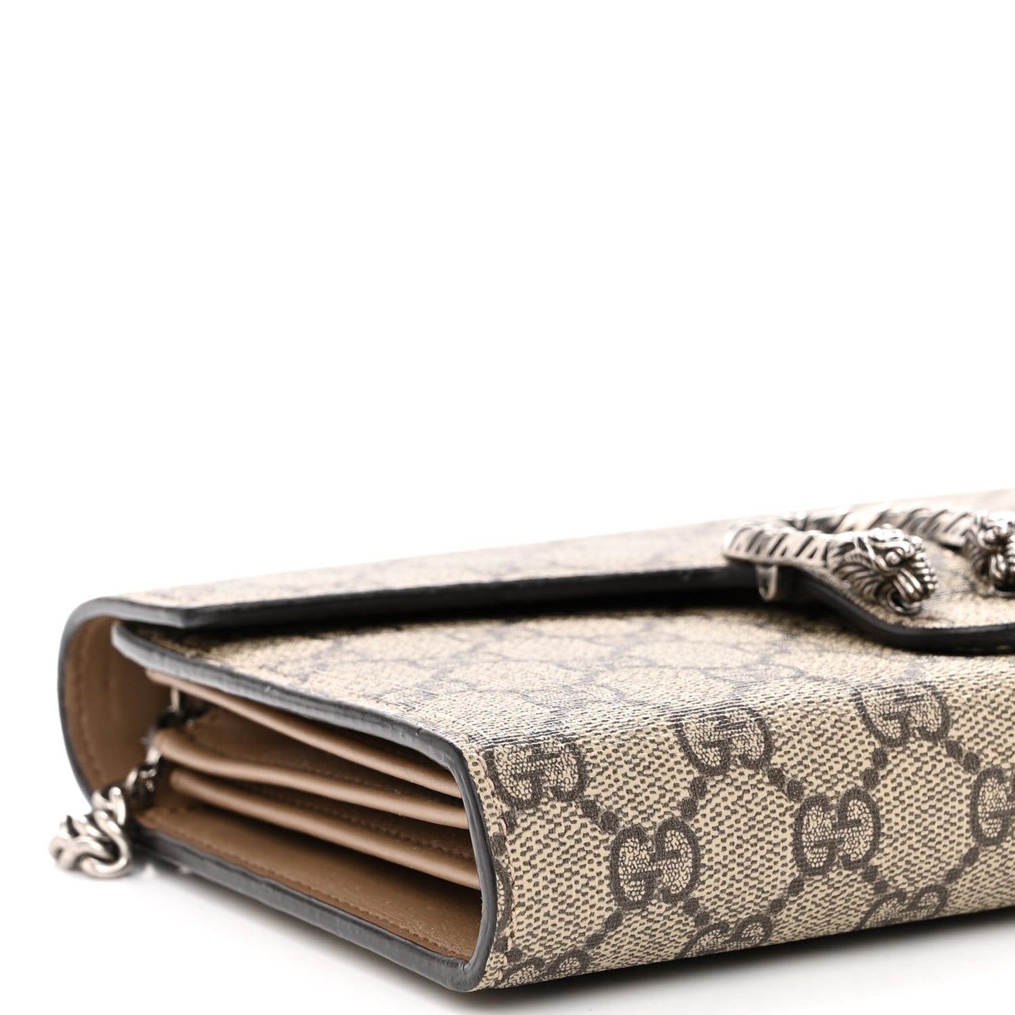 GG Supreme Monogram Mini Dionysus Chain Wallet Beige Taupe