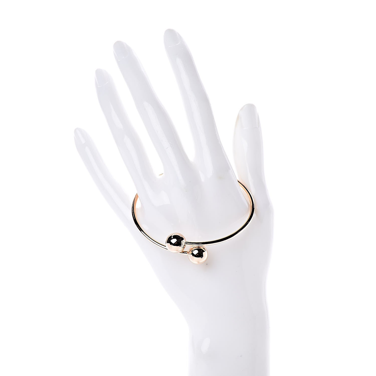 Tiffany 18K Rose Gold 11mm HardWear Ball Bypass Bracelet 2 of 5