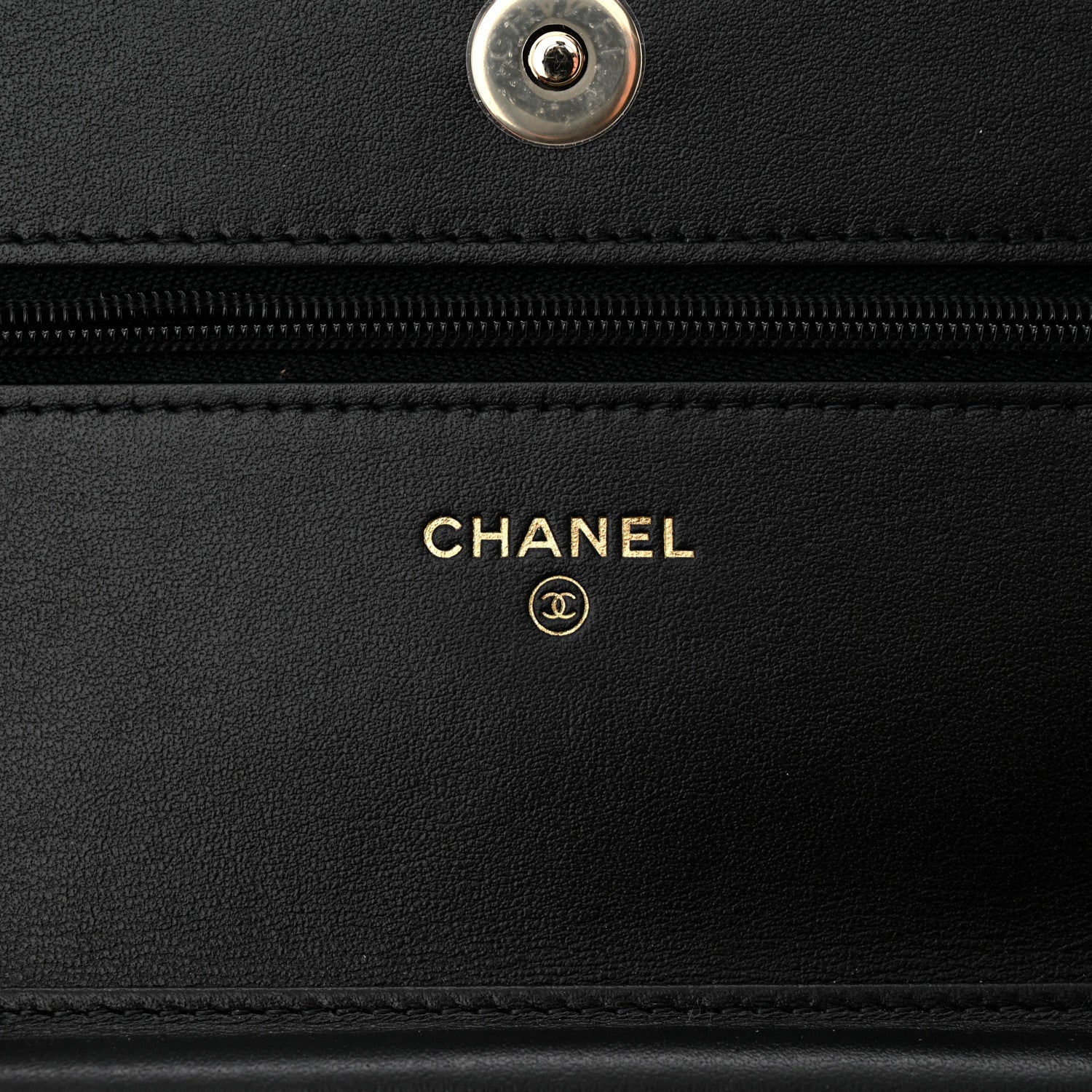 Chanel Tweed Quilted Wallet On Chain WOC Black Ecru White 6 of 11