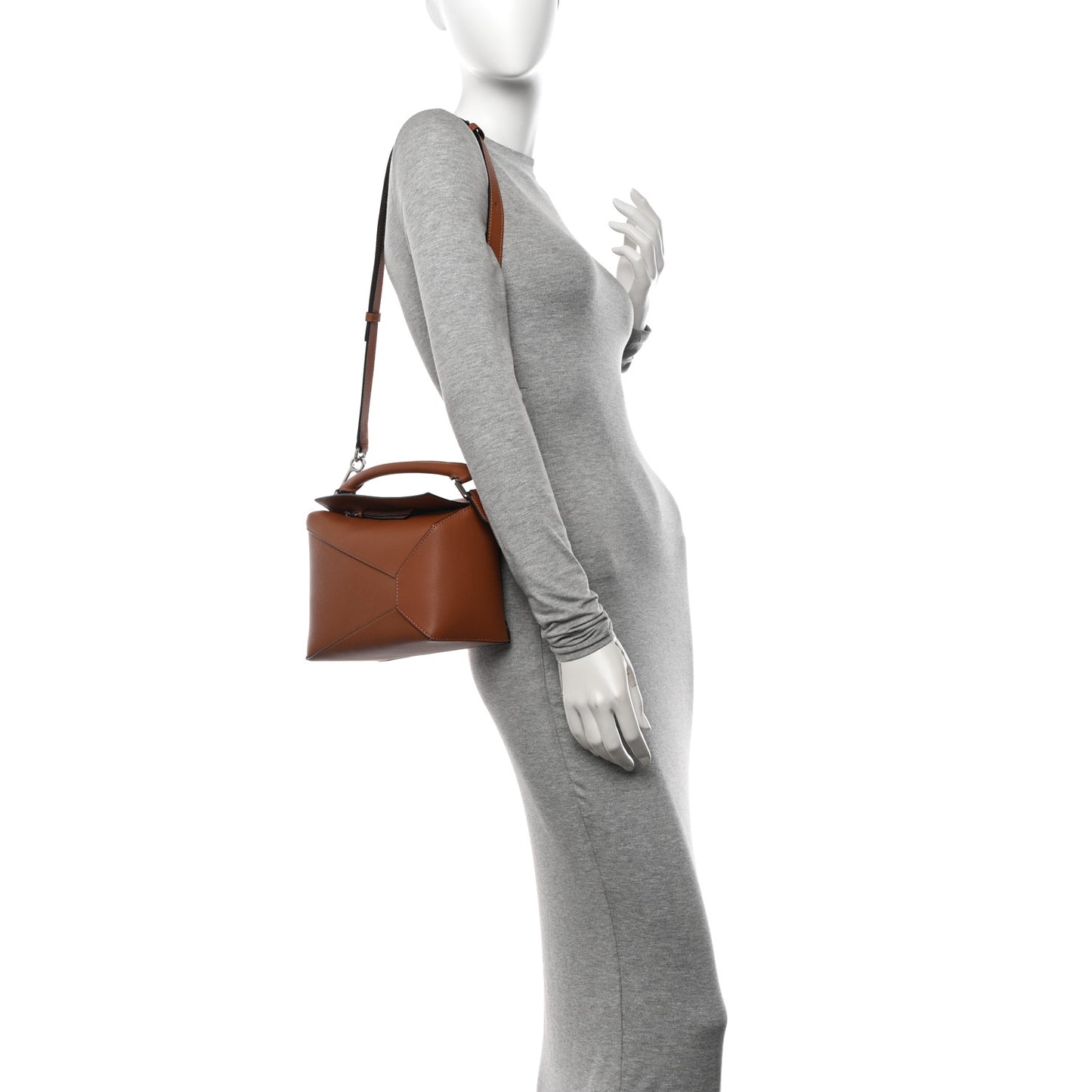 Calfskin Small Puzzle Edge Bag Tan