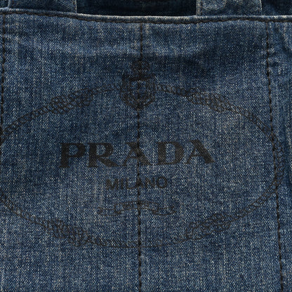 Prada Denim Canapa Logo Tote Avio 7 of 11