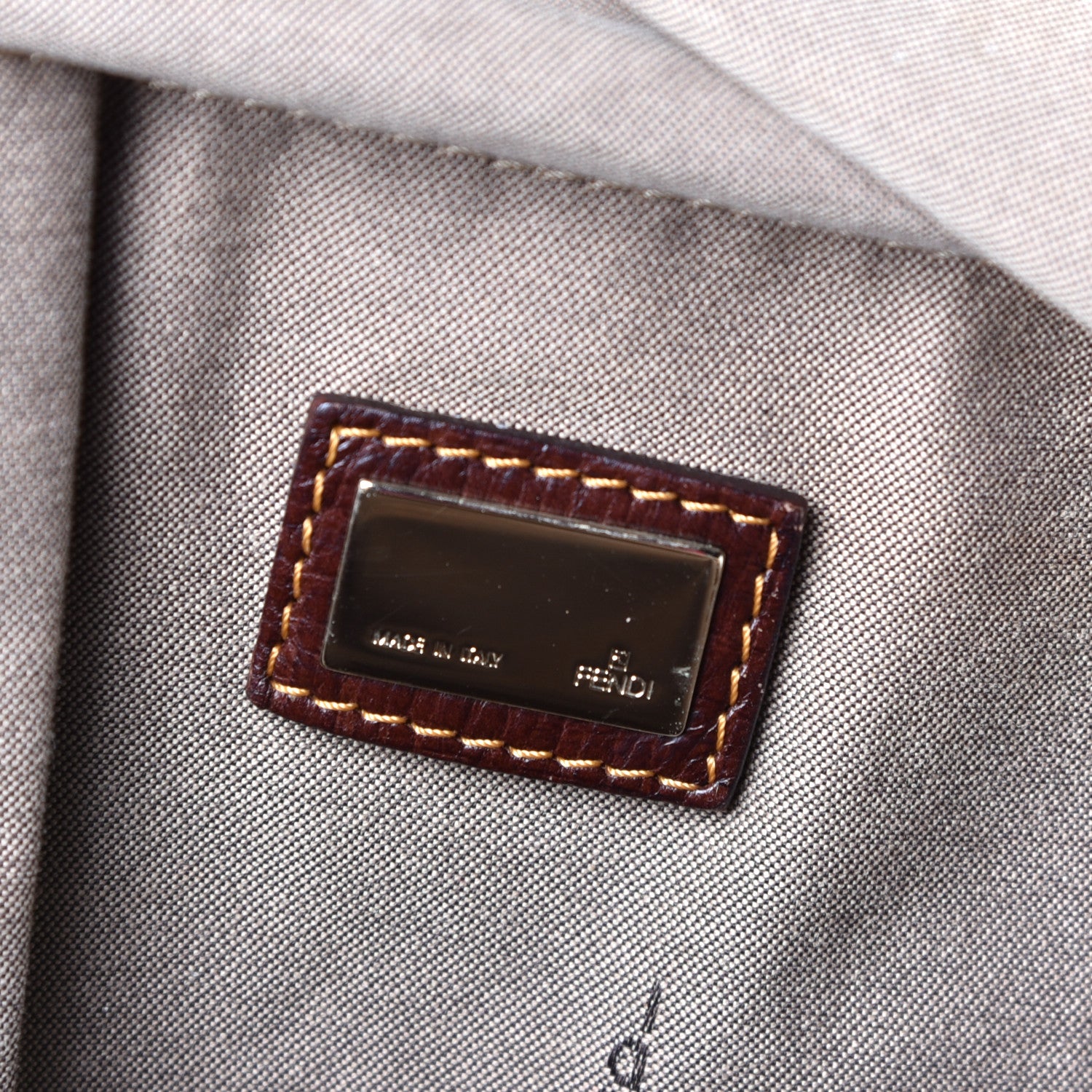 Fendi Canvas Zucca Zucchino Spalmati Mixed Media Boston White Mogano Panna 6 of 14