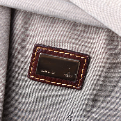 Fendi Canvas Zucca Zucchino Spalmati Mixed Media Boston White Mogano Panna 6 of 14