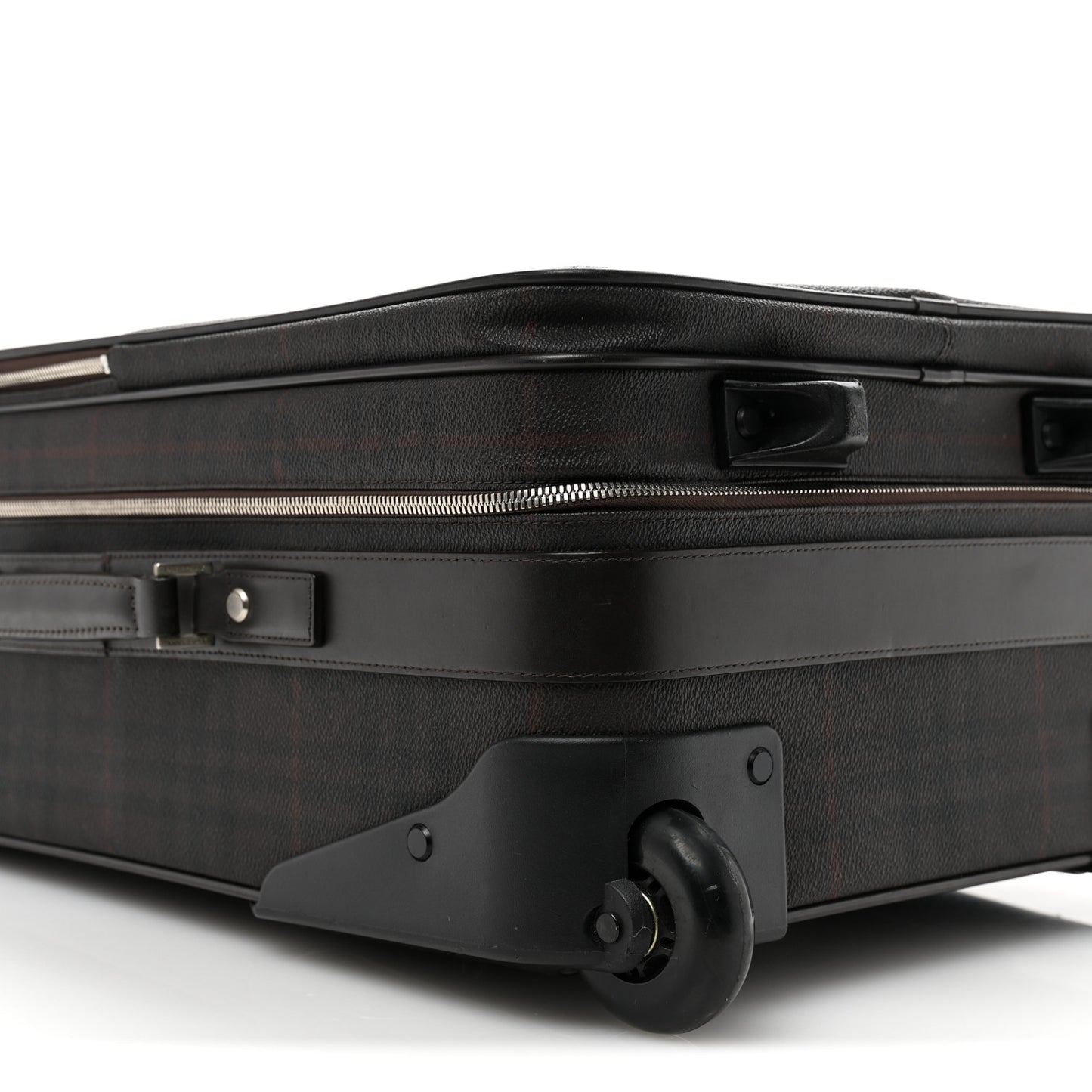 Smoked Haymarket Check Carry-On Suitcase Chocolate
