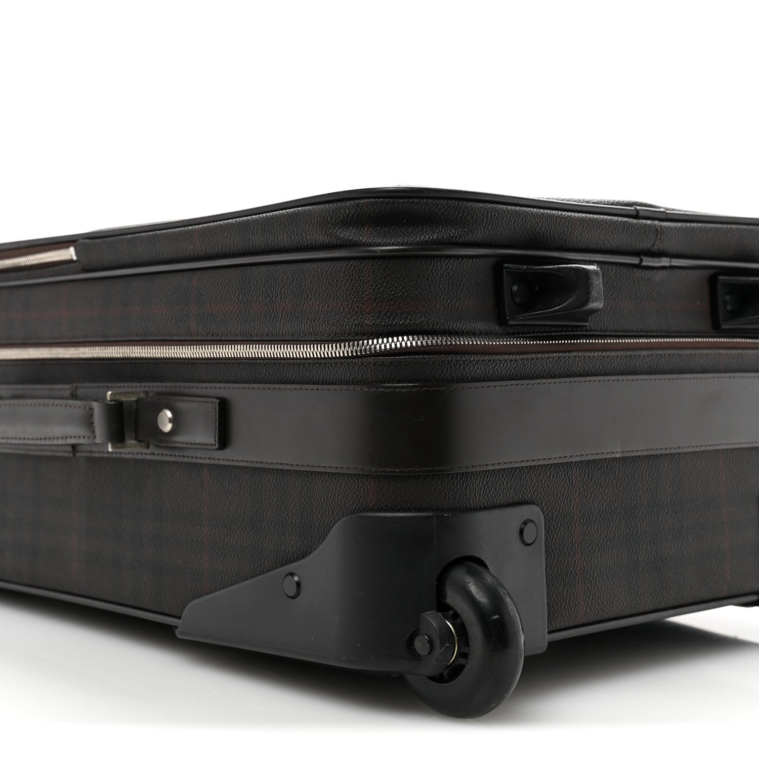 Burberry Smoked Haymarket Check Carry-On Suitcase Chocolate 6 of 12