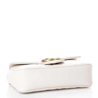 Gucci Calfskin Matelasse Super Mini GG Marmont Shoulder Bag White 3 of 11