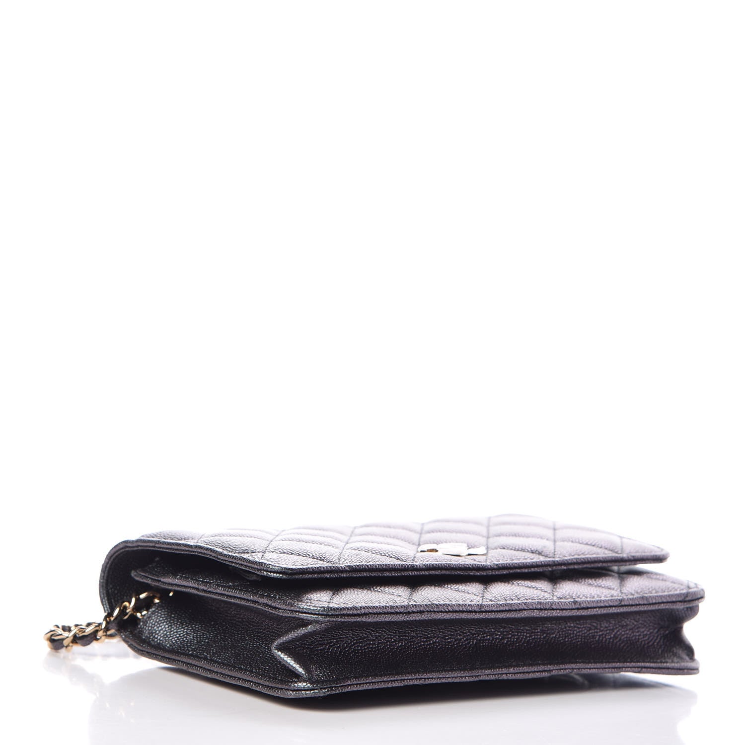 Chanel Iridescent Caviar Quilted Wallet On Chain WOC Black 4 of 11