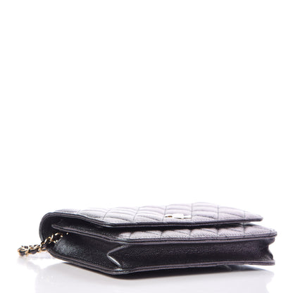 Chanel Iridescent Caviar Quilted Wallet On Chain WOC Black 4 of 11