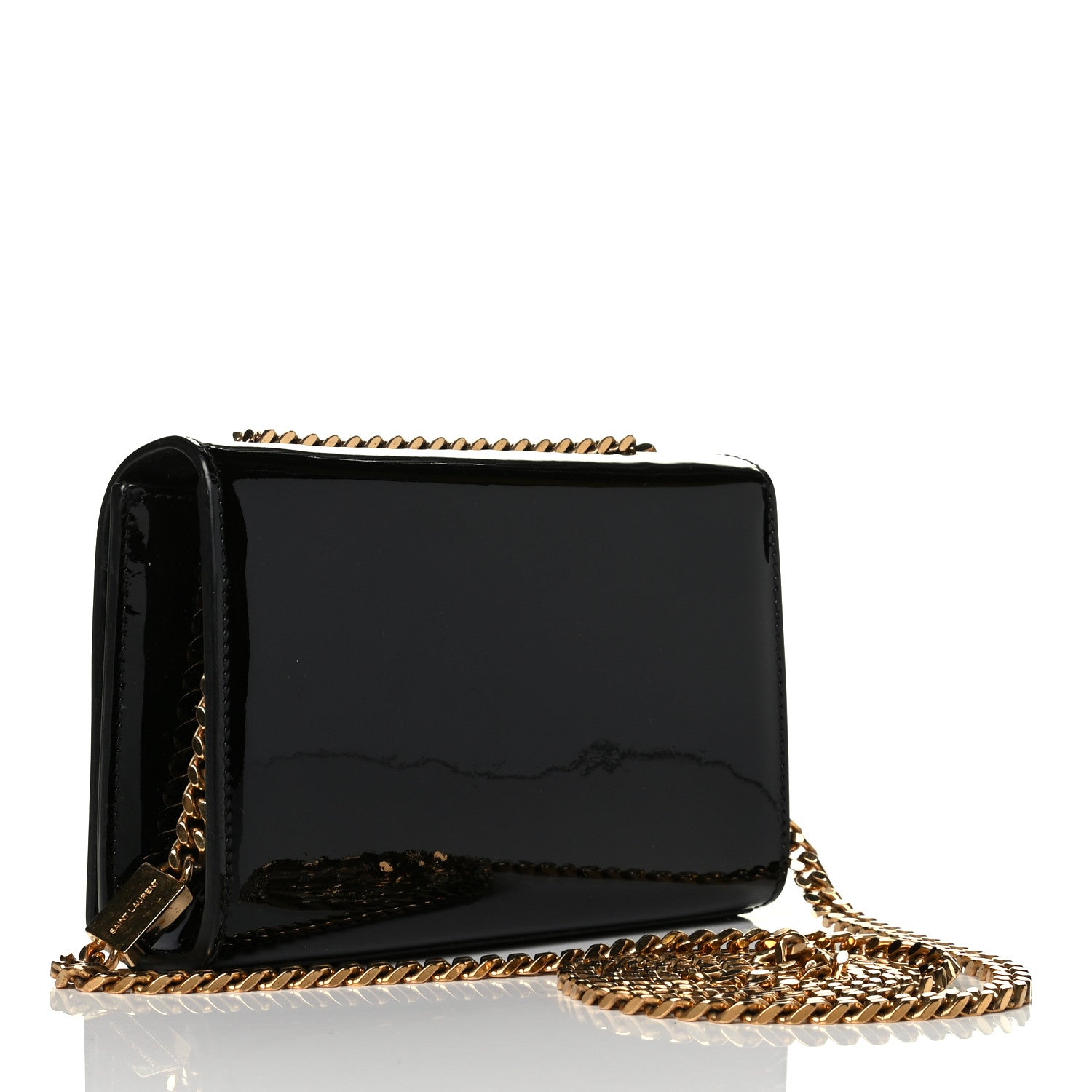 Saint Laurent Patent Small Classic Monogram Kate Tassel Satchel Black 2 of 7