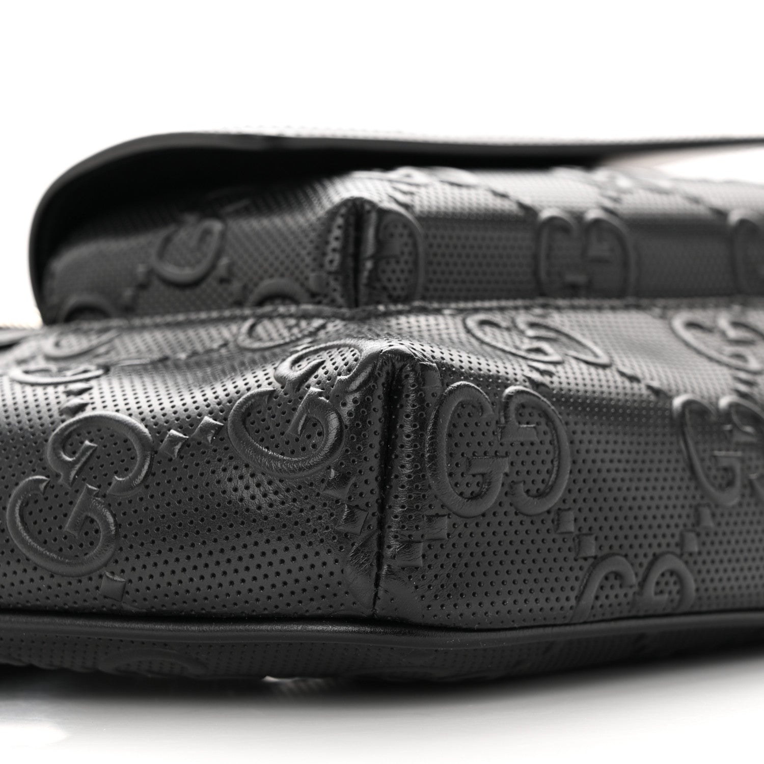 Gucci Calfskin GG Tennis Embossed Pocket Belt Bag Black 10 of 11