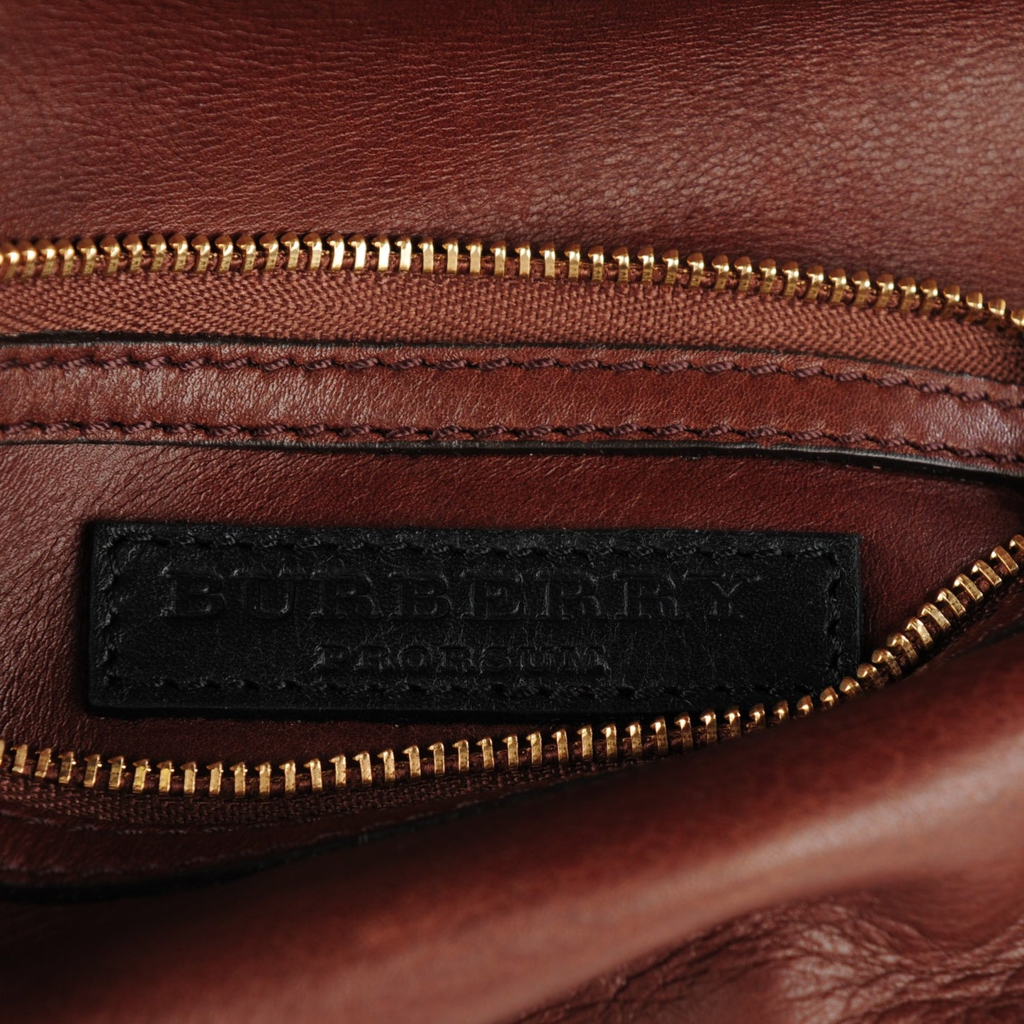 Prorsum Calfskin Embellished Nasmyth Clutch Dark Brown Bright Yellow
