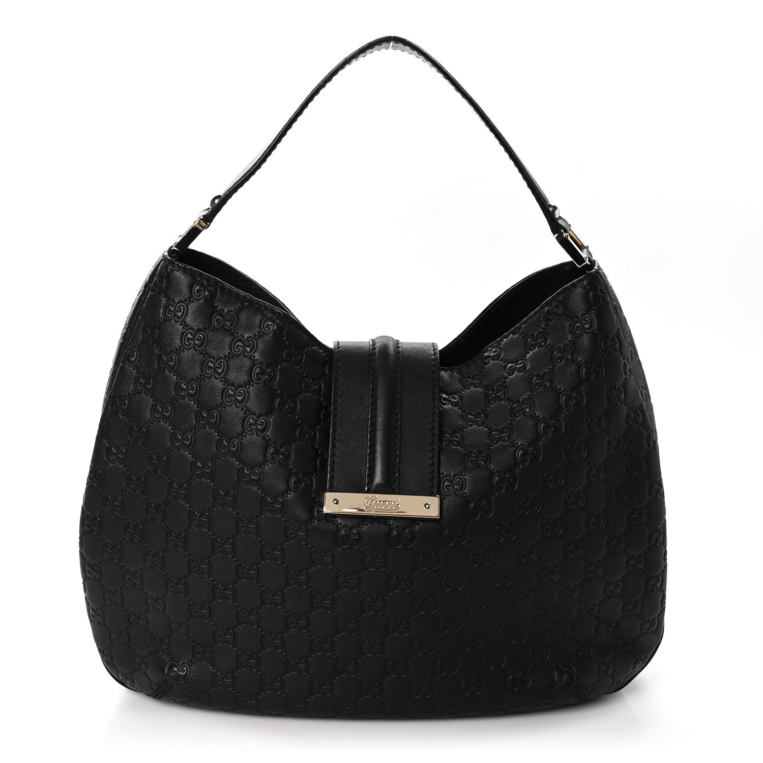 Gucci Guccissima Large New Ladies Web Hobo Black 1 of 12