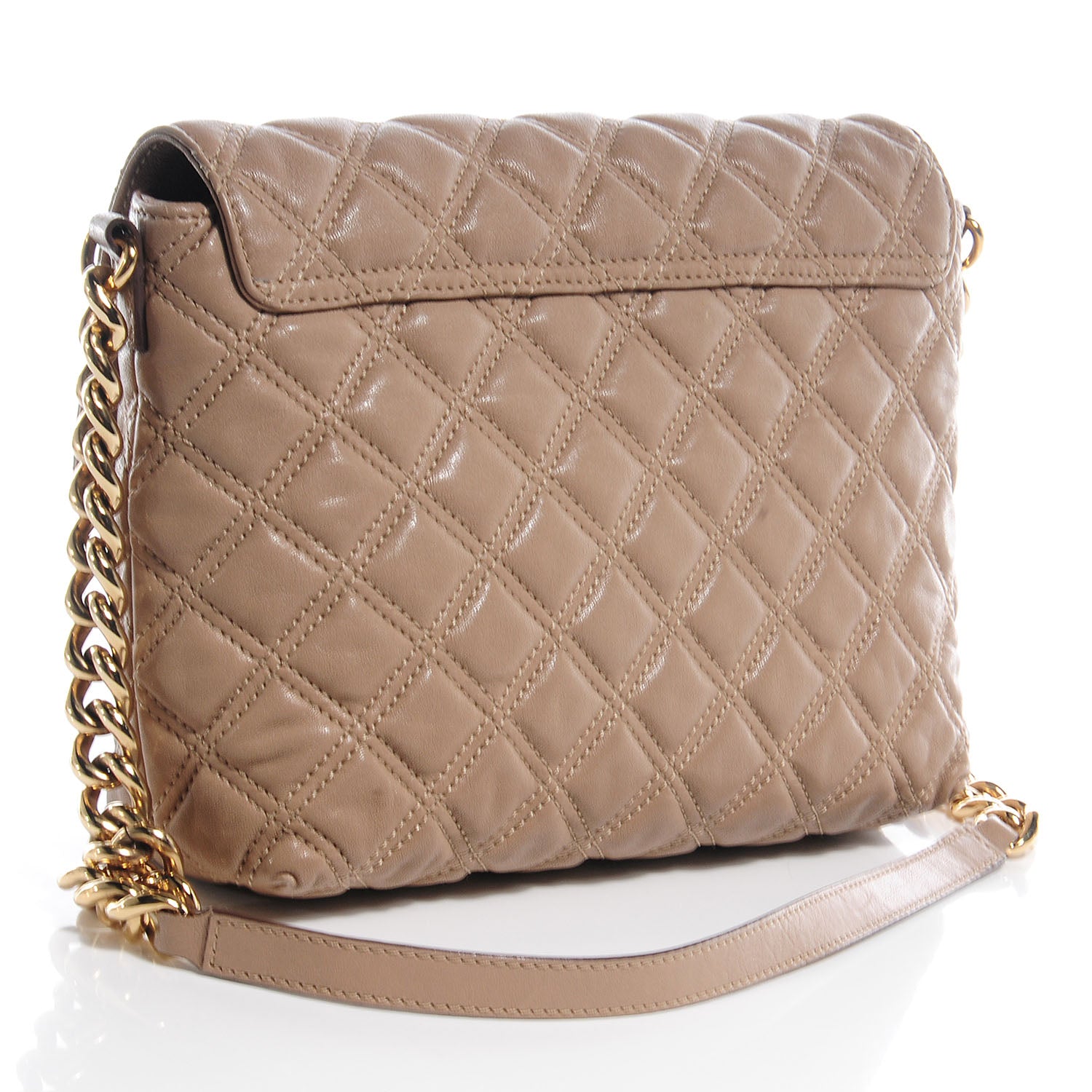 Marc Jacobs Leather Quilted The Large Single Shoulder Bag Beige 3 of 7