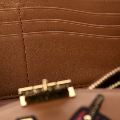 MCM Visetos Large Patricia Love Patch Wallet On Chain Cognac 7 of 11