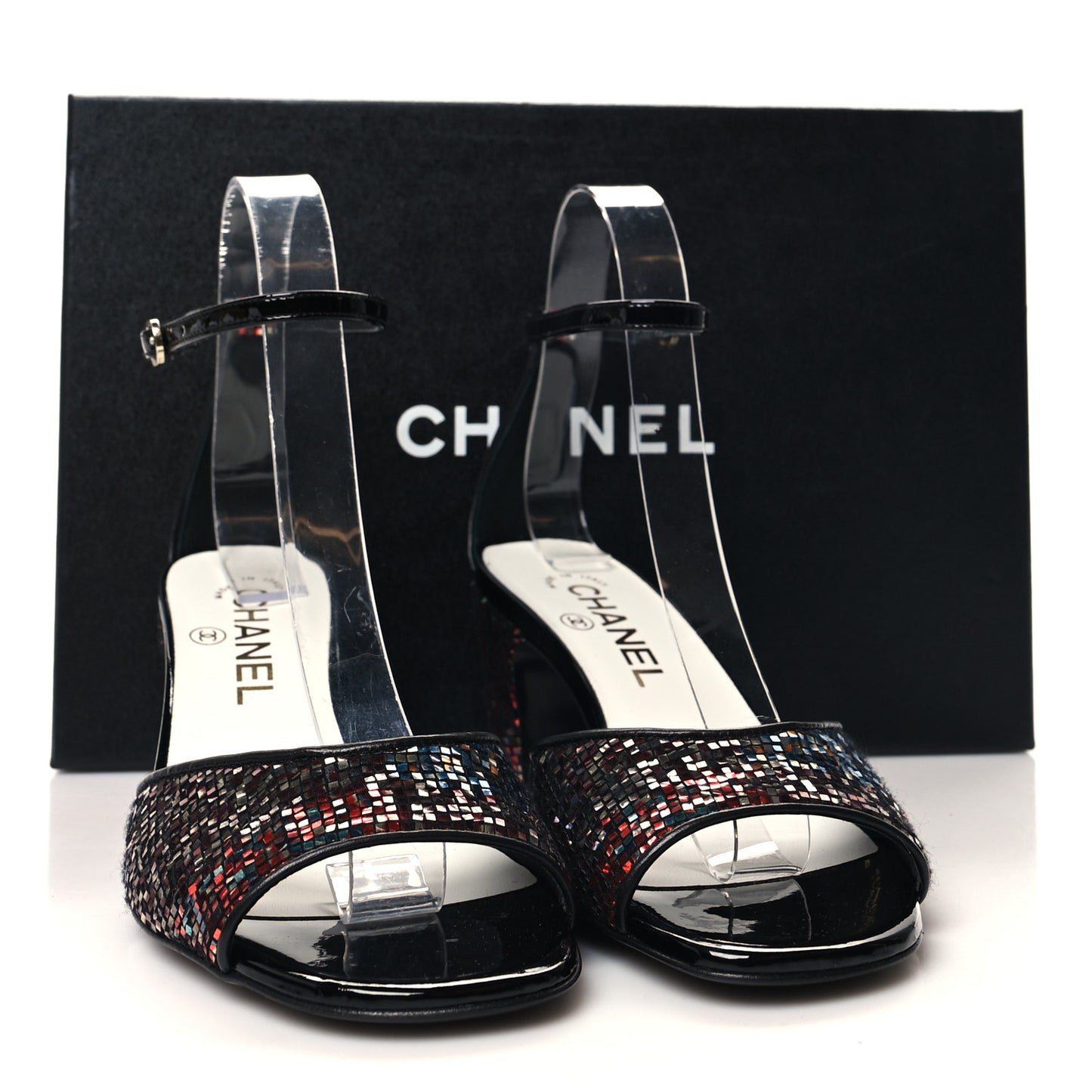 Glitter Ankle Strap Sandals 37 Multicolor