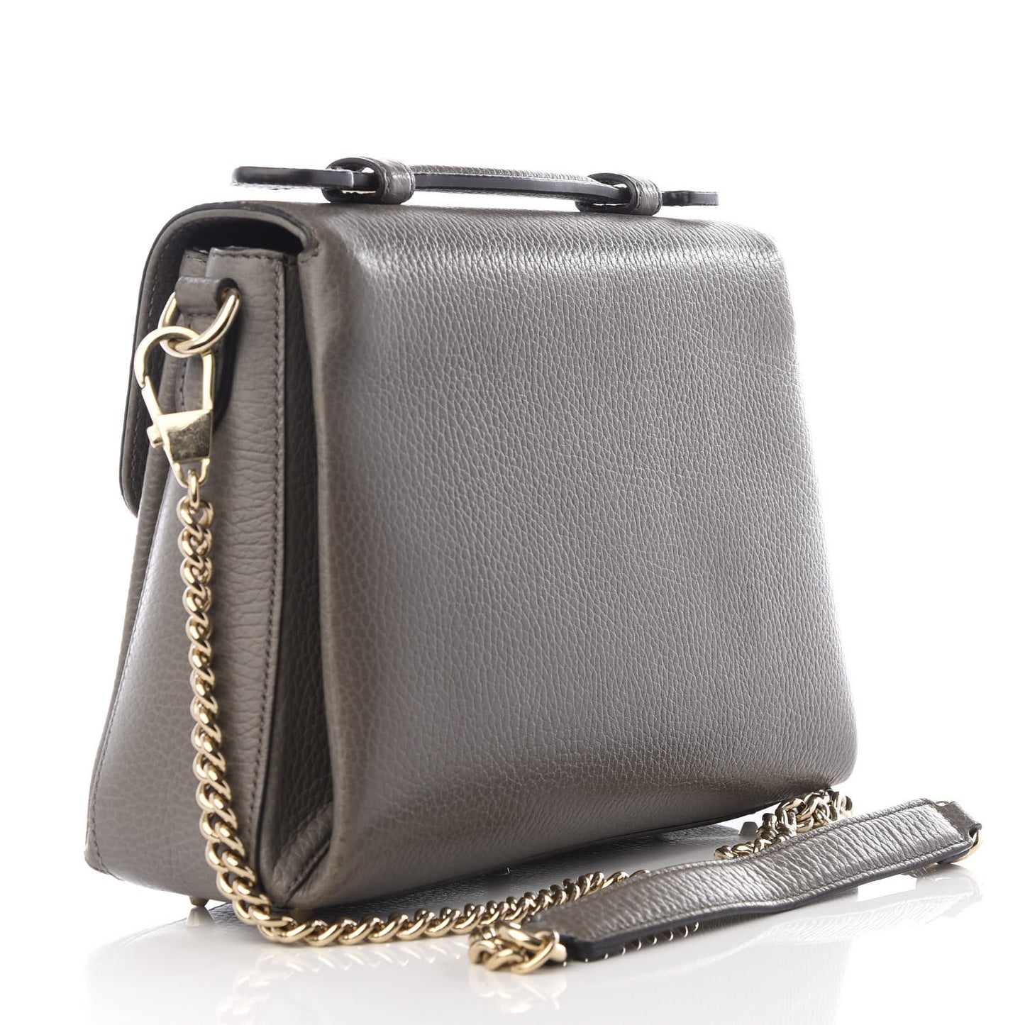 Dollar Calfskin Interlocking G Top Handle Shoulder Bag Loess