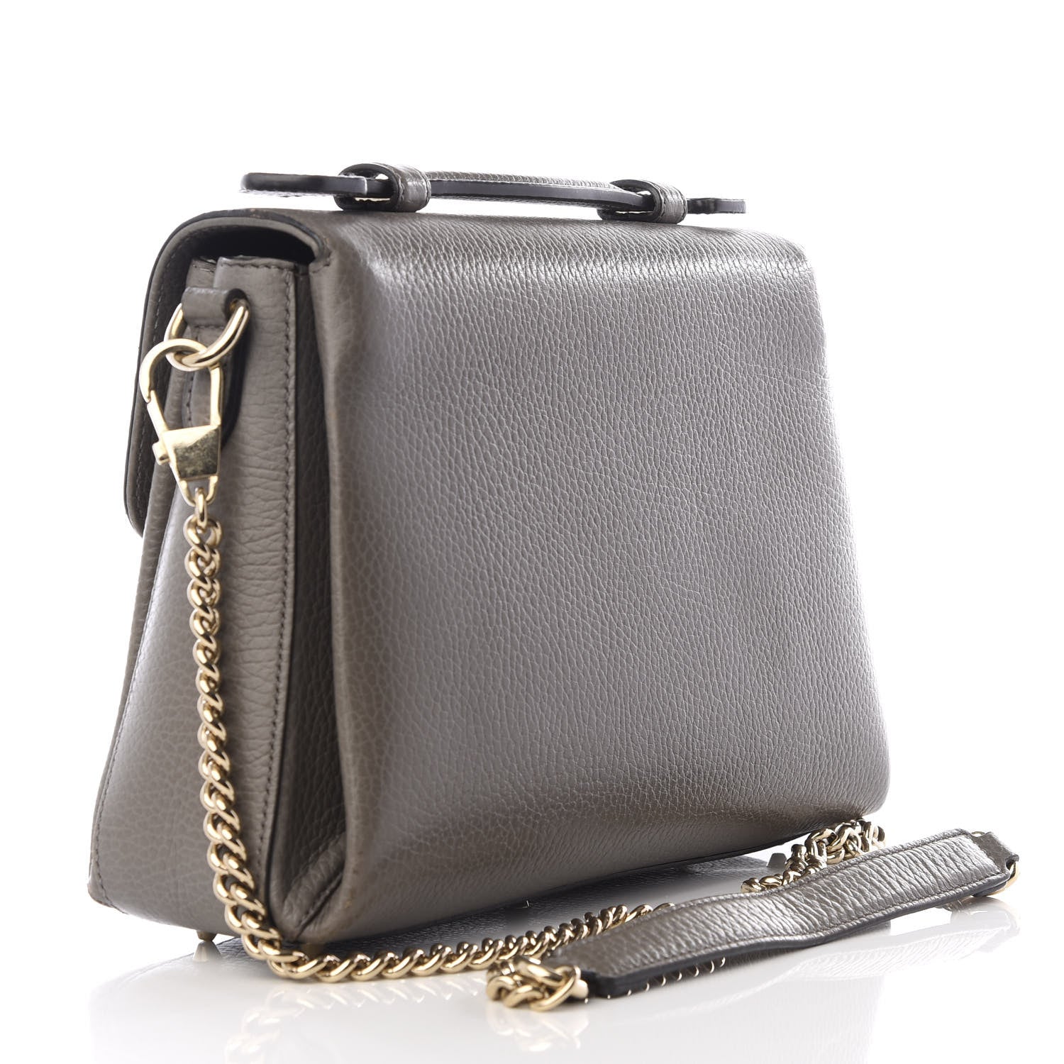 Gucci Dollar Calfskin Interlocking G Top Handle Shoulder Bag Loess 2 of 8