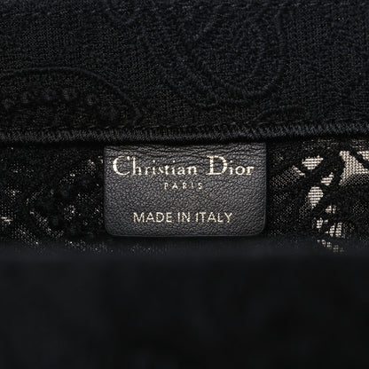 Christian Dior Embroidered 3D Macrame D-Lace Butterfly Medium Book Tote Black 5 of 9