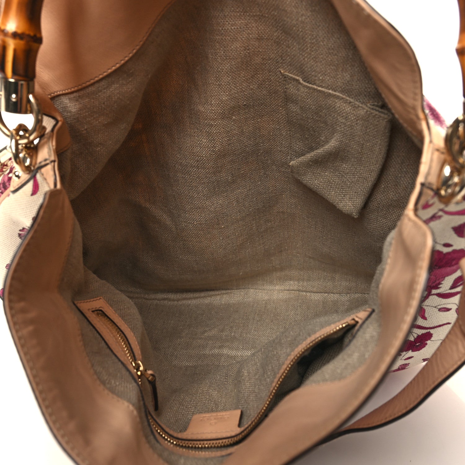 Gucci Canvas Floral Flora Peggy Bamboo Top Handle Hobo 5 of 11