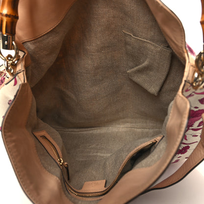 Gucci Canvas Floral Flora Peggy Bamboo Top Handle Hobo 5 of 11