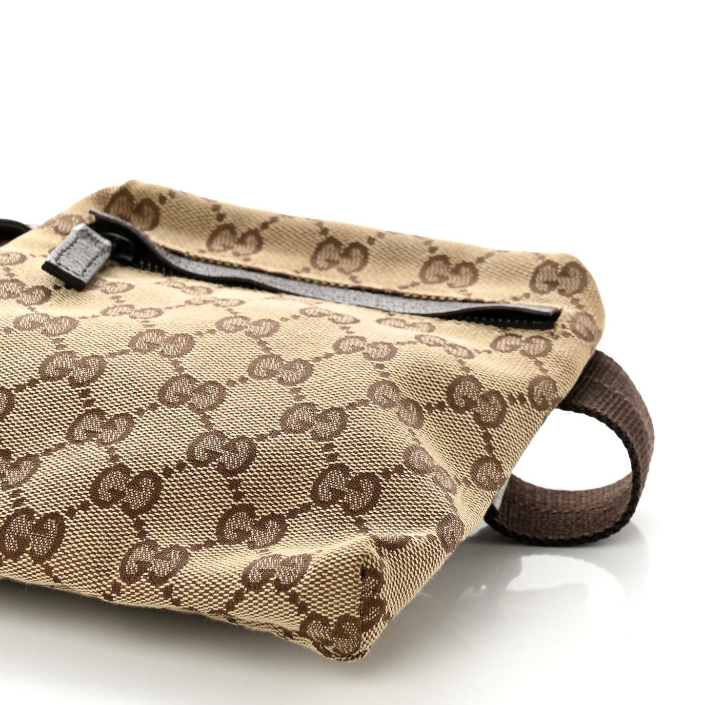 GG Monogram Double Pocket Belt Bag Dark Brown