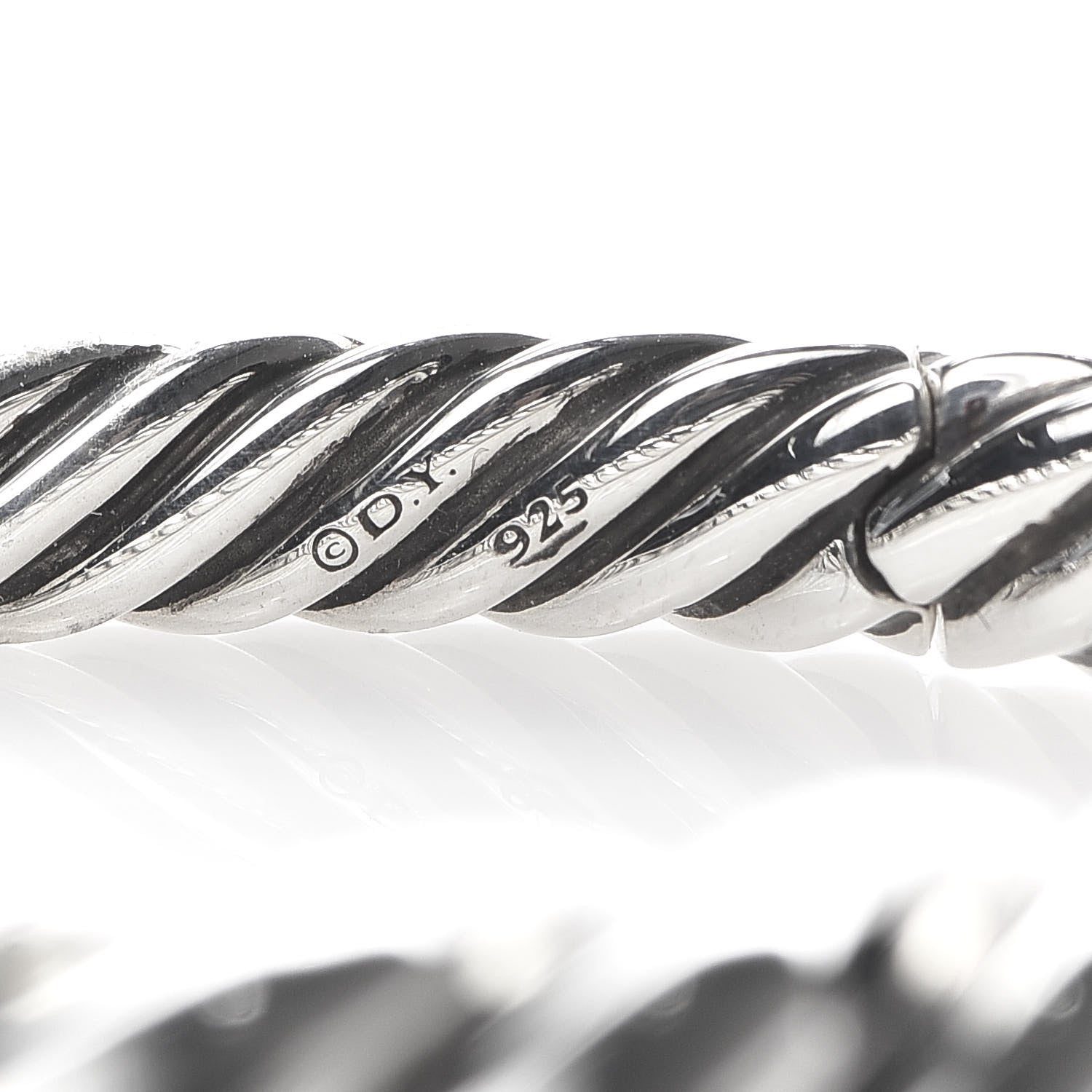 David Yurman Sterling Silver 17mm Pure Form Cable Bracelet 4 of 5