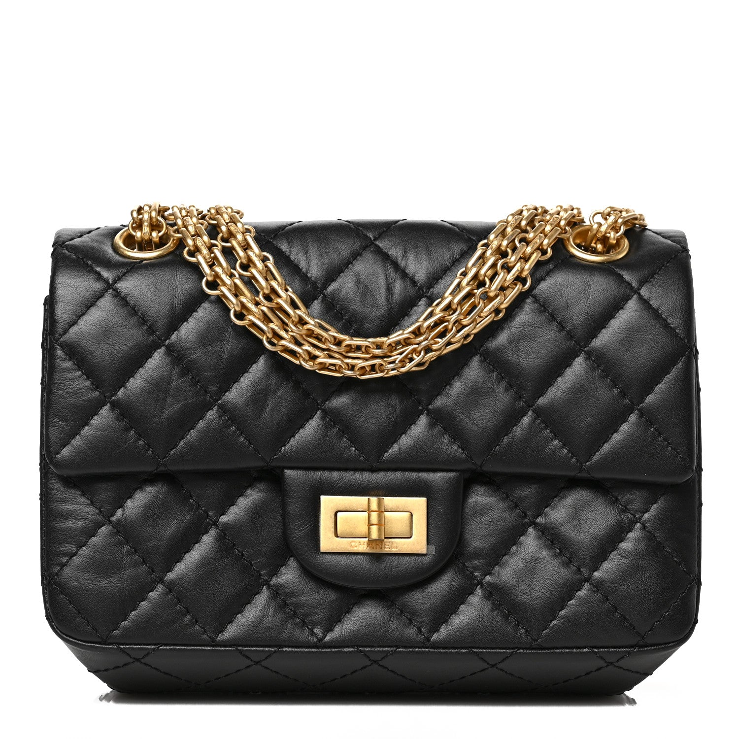 Chanel Aged Calfskin Quilted 2.55 Reissue Mini Flap Black 1 of 9
