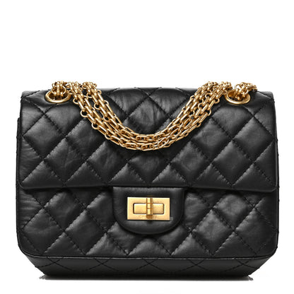 Chanel Aged Calfskin Quilted 2.55 Reissue Mini Flap Black 1 of 9
