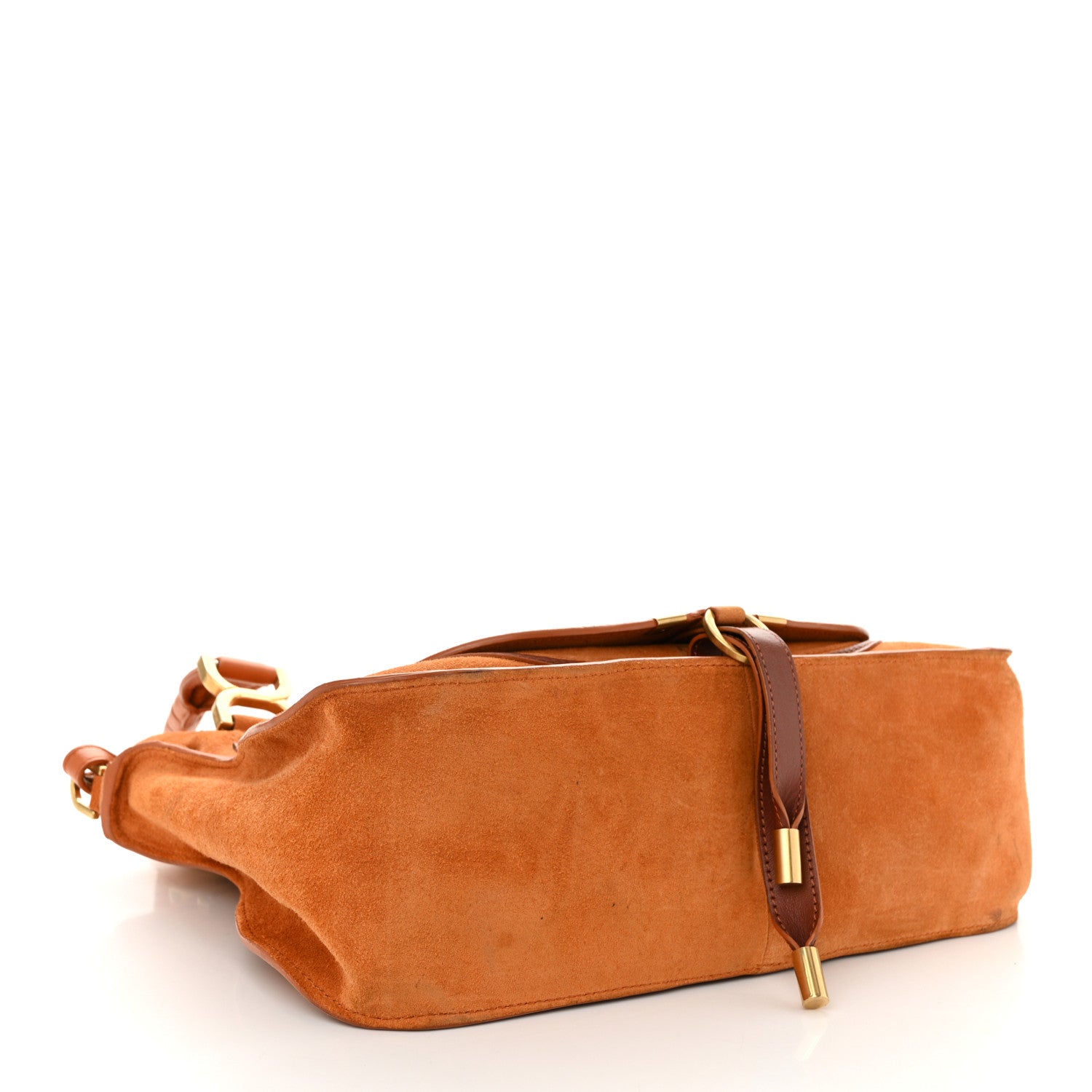Chloe Suede Calfskin Braided Medium Marcie Double Carry Henna Orange 4 of 12