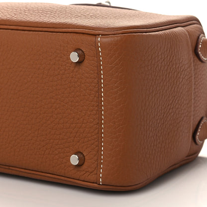Hermes Taurillon Clemence Mini Lindy 20 Gold 9 of 10