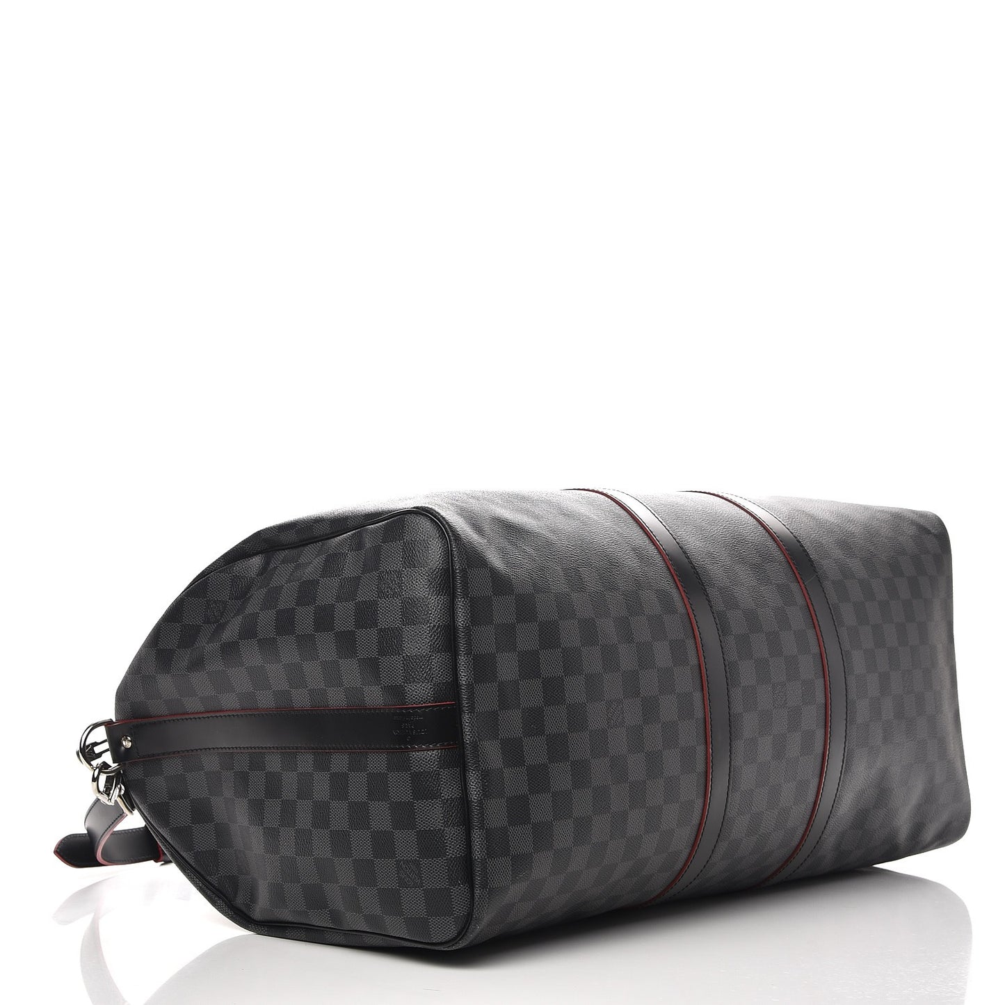 Damier Graphite Stripe Keepall Bandouliere 55 Rouge