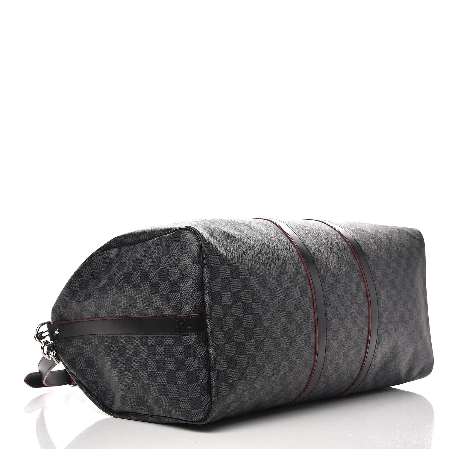 Louis Vuitton Damier Graphite Stripe Keepall Bandouliere 55 Rouge 4 of 10