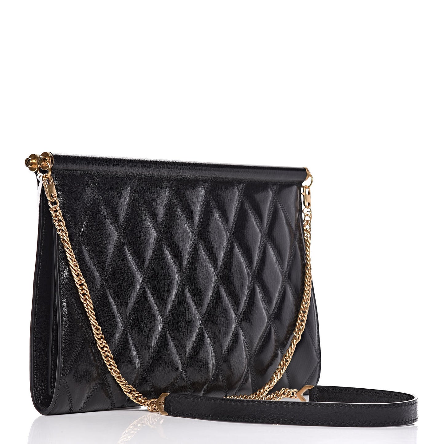 Goatskin Quilted Medium Gem Bag Black