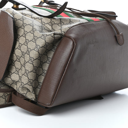 Gucci GG Supreme Monogram Medium Ophidia Double Buckle Backpack Brown 8 of 9