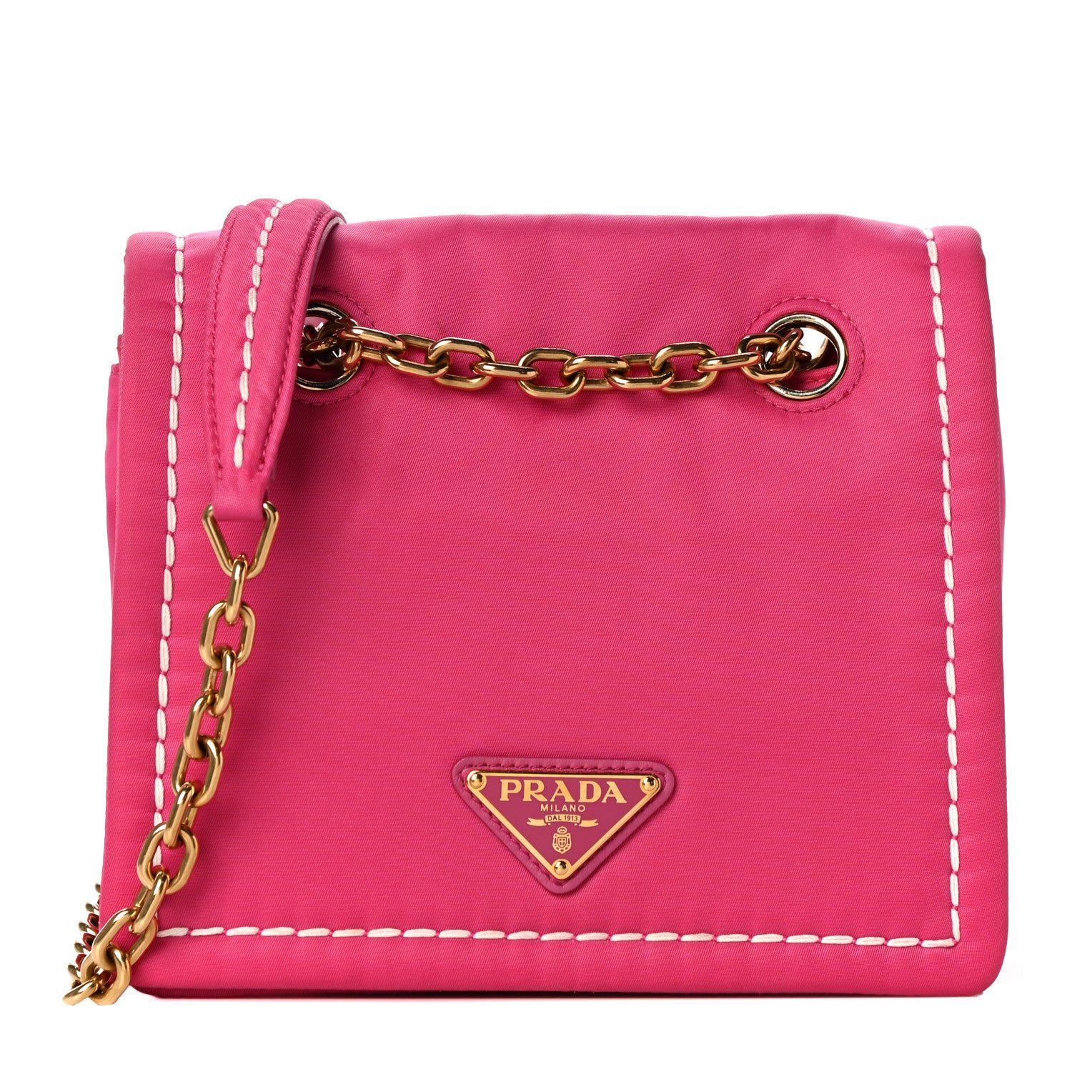 Prada Nylon Tessuto Small Chain Shoulder Bag Fuxia 1 of 12